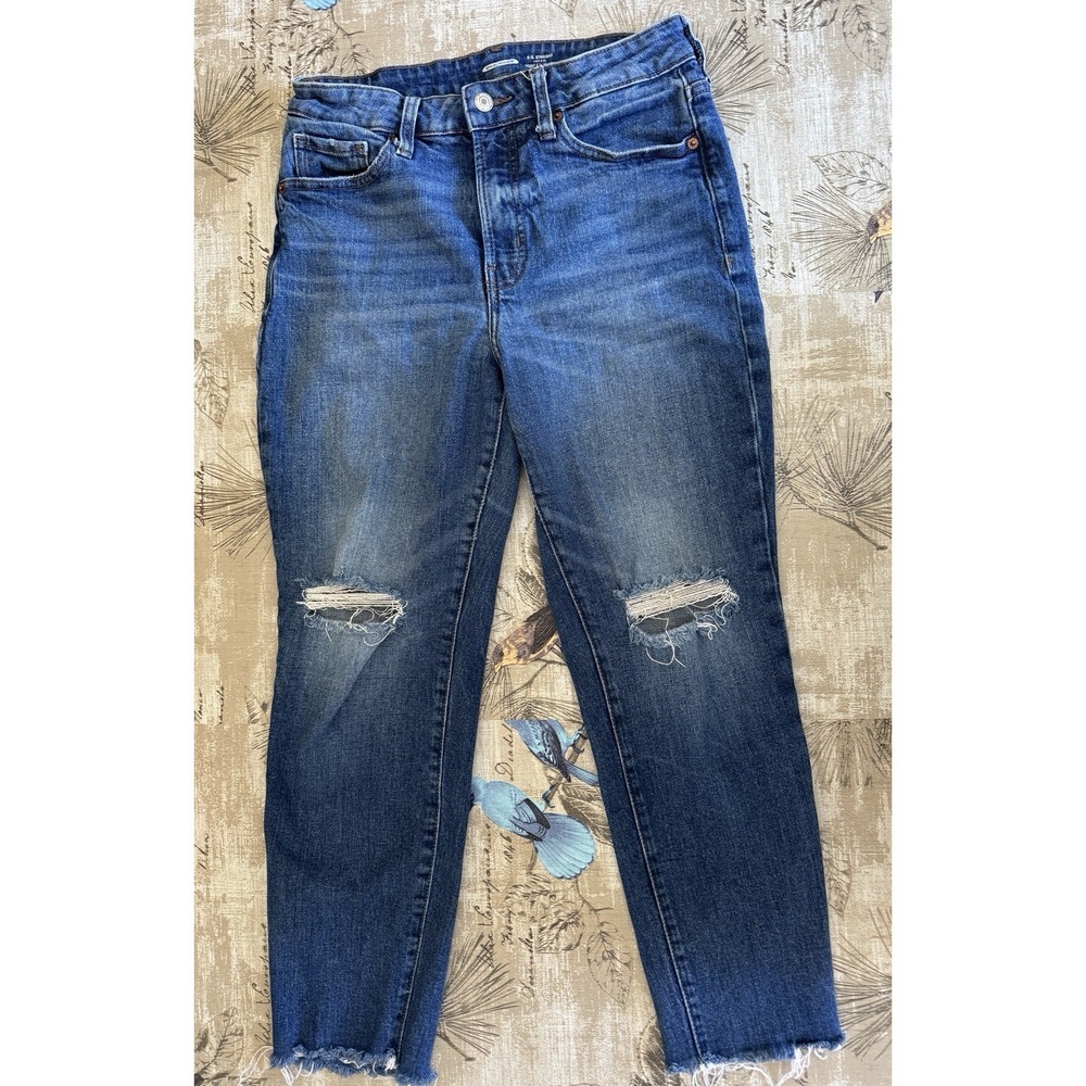 Old Navy Size 6 High-Rise OG Straight Jeans Secret-Smooth Pockets 25" Inseam